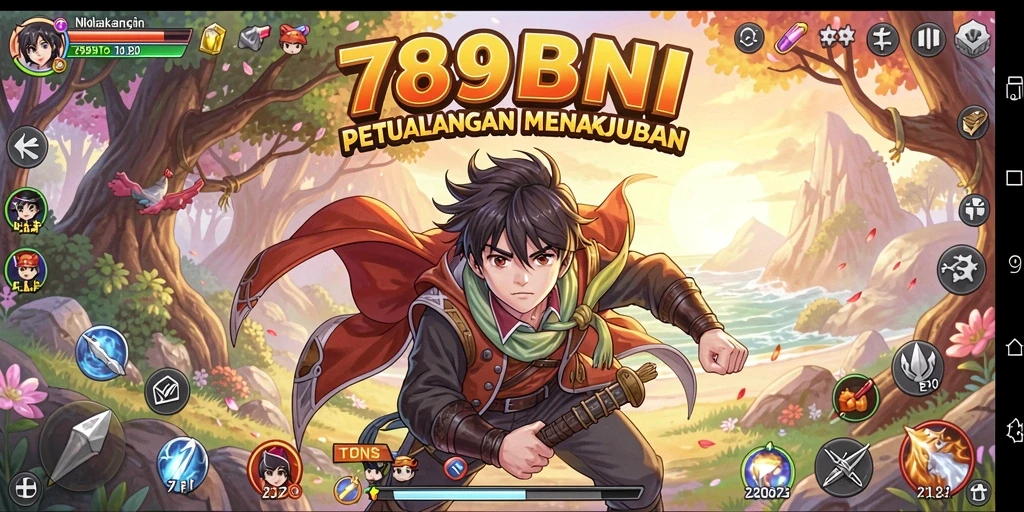 Tampilan gameplay seru dari 789BNI dengan karakter Anime yang menarik.