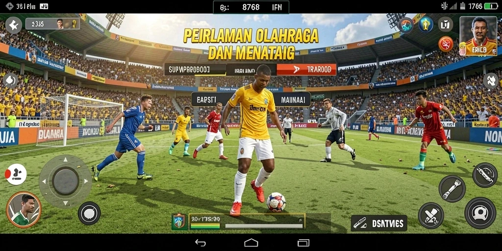 Screenshot memperlihatkan aksi seru permainan olahraga di 8768.