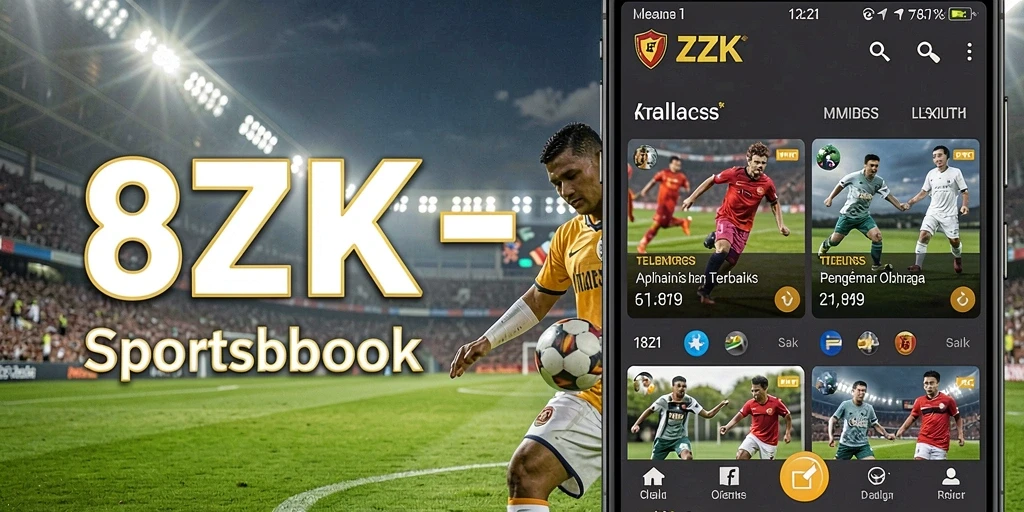 Screenshot utama 8ZK menampilkan antarmuka sportsbook yang menarik dan informatif.