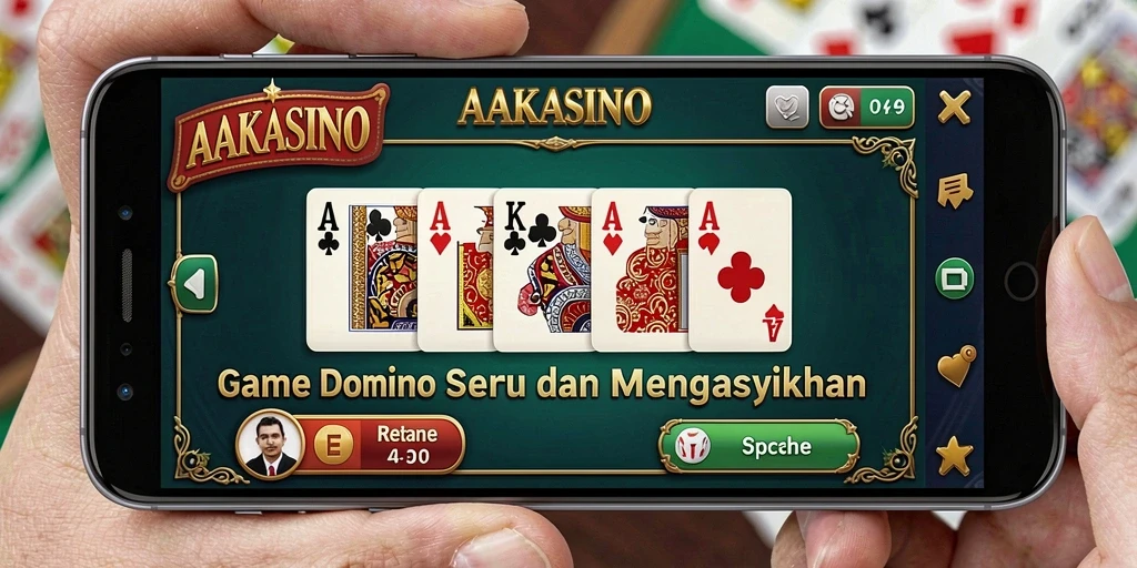 Screenshot gameplay AAKASINO menampilkan serunya bermain Domino.