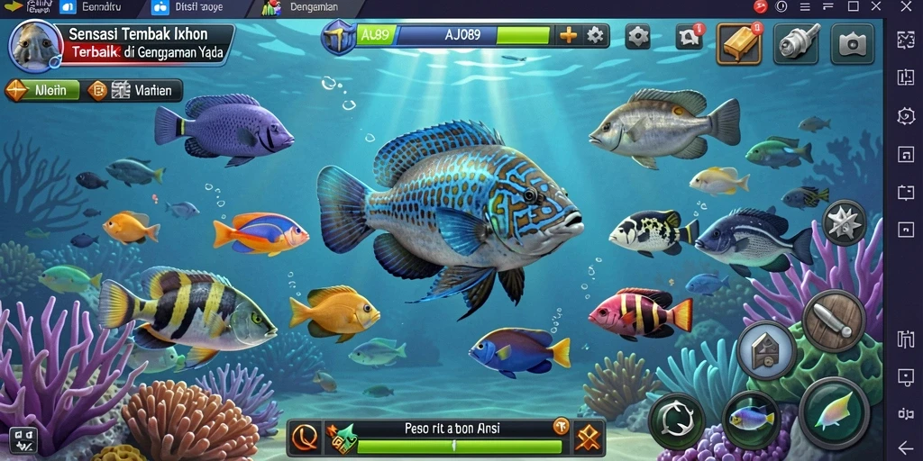 Tampilan gameplay seru dalam AJO89 yang penuh warna.