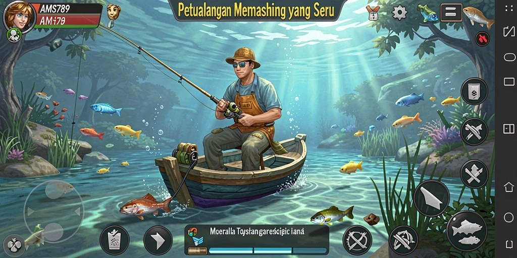Tampilan gameplay AMS789 yang memikat saat memancing.