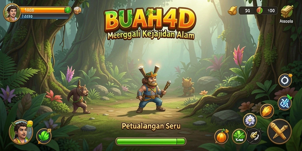 Gameplay BUAH4D yang menampilkan eksplorasi alam yang indah.