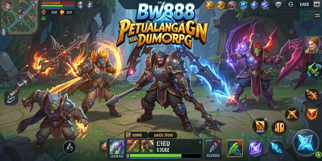 Gameplay BW888 yang menampilkan pertarungan seru dan petualangan fantastis.