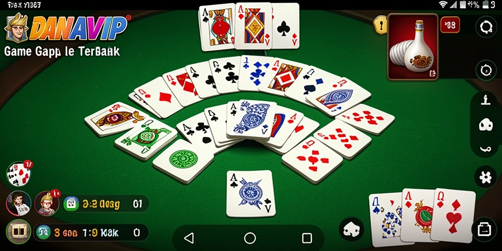 Tampilan menarik dari gameplay Gaple dalam DANAVIP.
