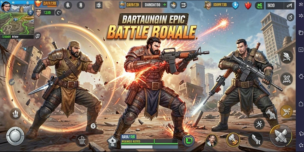 Tampilan aksi mendebarkan dalam Battle Royale di DAYA138.