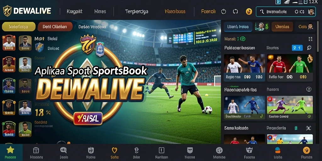 Tampilan gameplay DEWALIVE dengan berbagai pilihan taruhan olahraga.