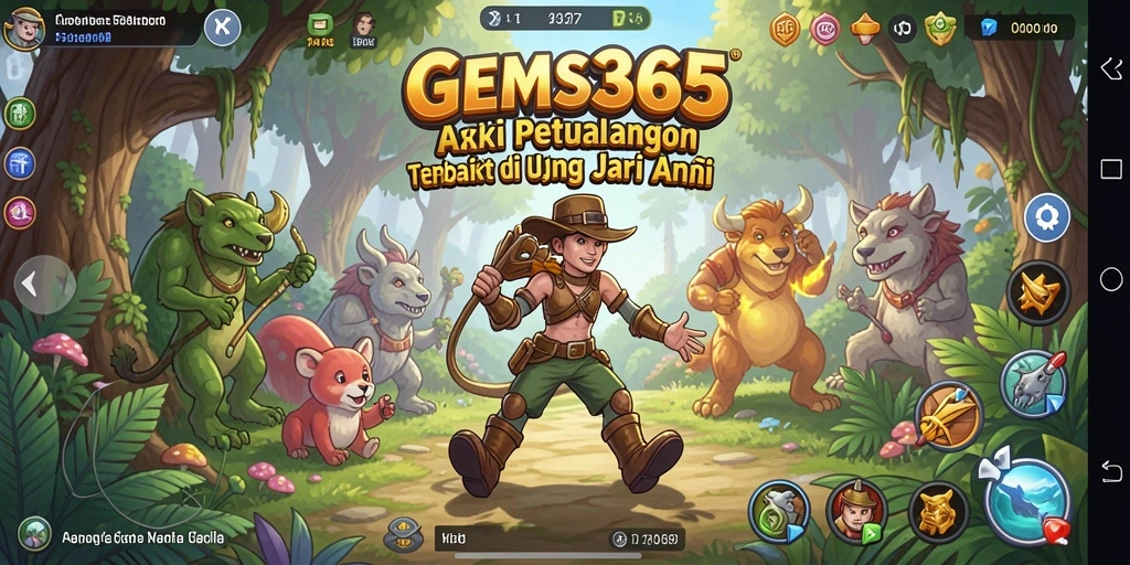 Tampilan aksi mendebarkan dalam gameplay GEMS365.