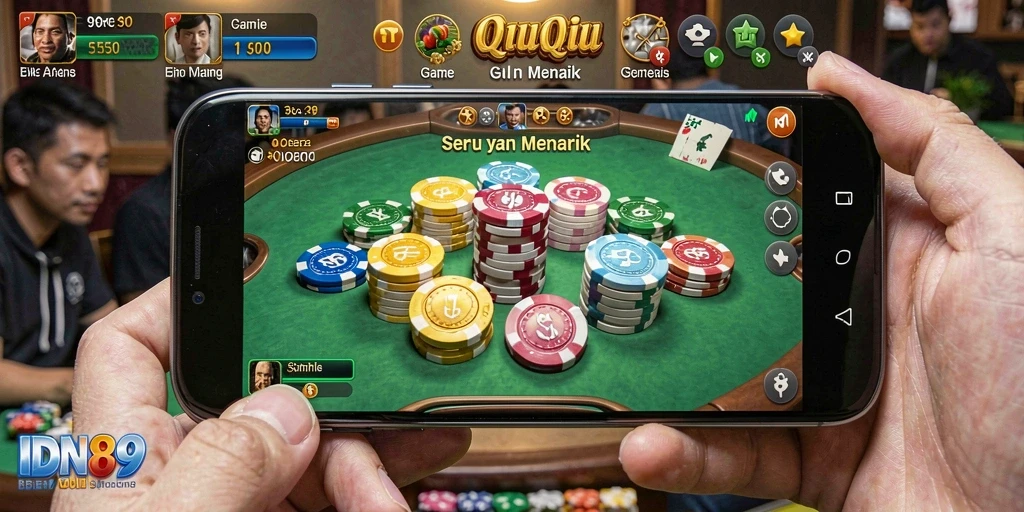 Gameplay seru dalam permainan QiuQiu yang mendebarkan.