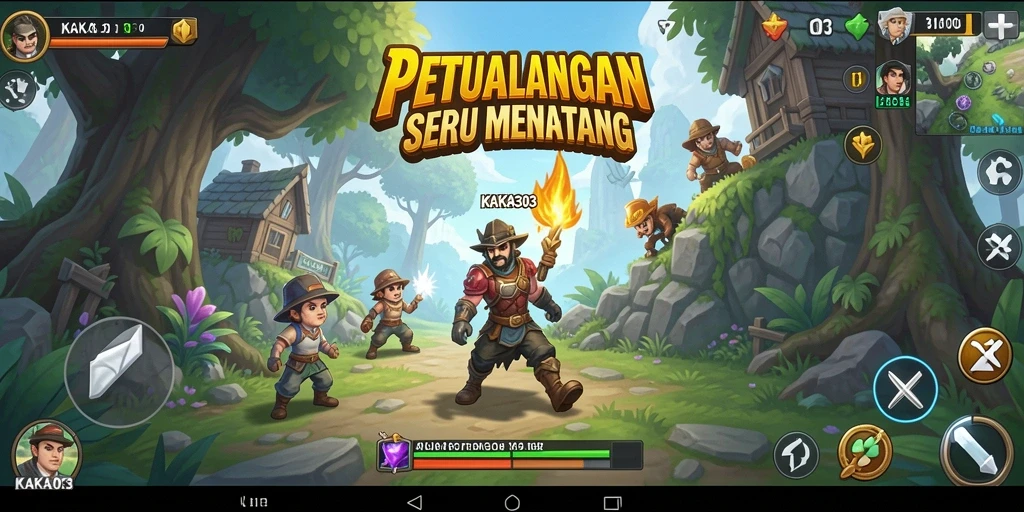 Tampilan gameplay KAKA303 yang menampilkan petualangan seru.