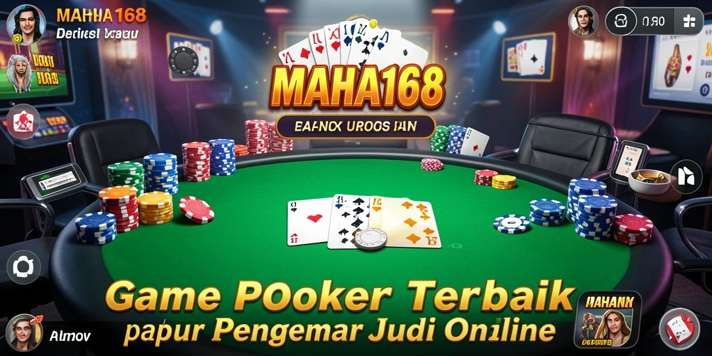 Tampilan gameplay poker yang menegangkan dan seru di MAHA168.
