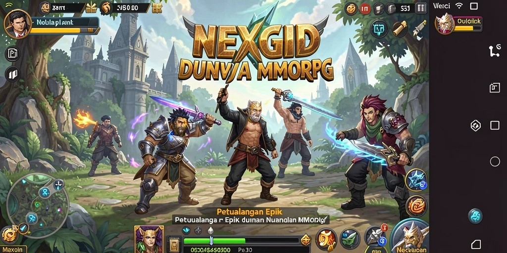 Tampilan gameplay epik dan penuh aksi dalam NEXGID.