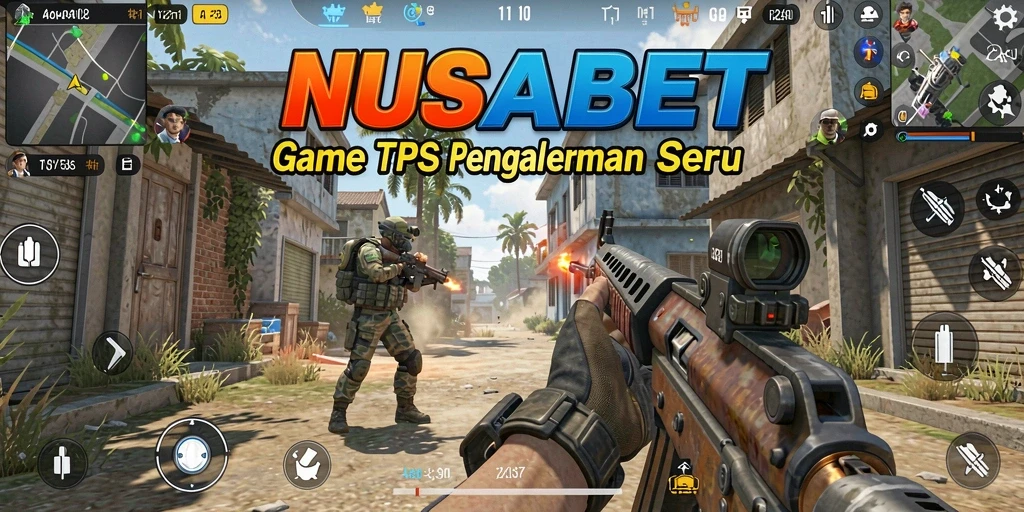 Screenshot gameplay NUSABET menampilkan aksi tembak-menembak yang intens.