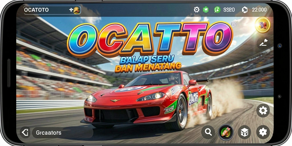 Gameplay seru OCATOTO di lintasan balap penuh aksi.