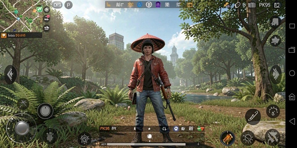 Screenshot PK95 menunjukkan karakter berinteraksi dalam dunia simulasi yang realistis.