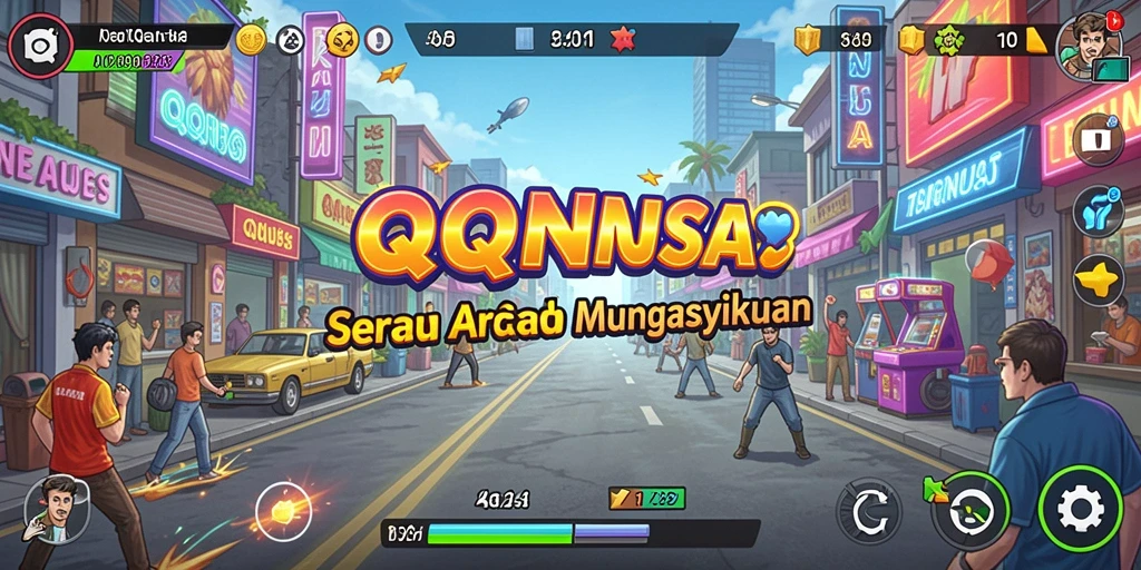 Tangkapan layar menunjukkan aksi penuh warna dalam gameplay QQNUSA.