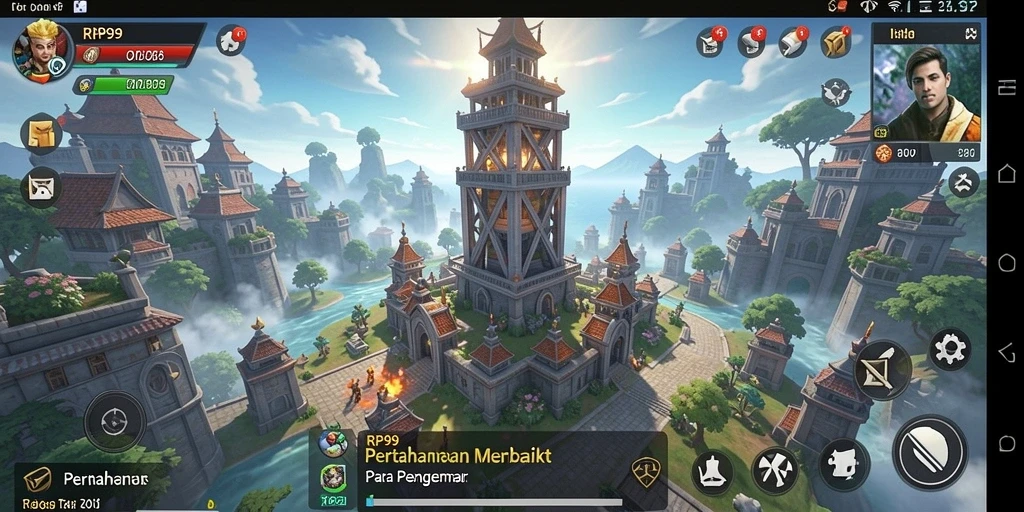 Gameplay Tower Defense yang menantang dan menarik di RP99.