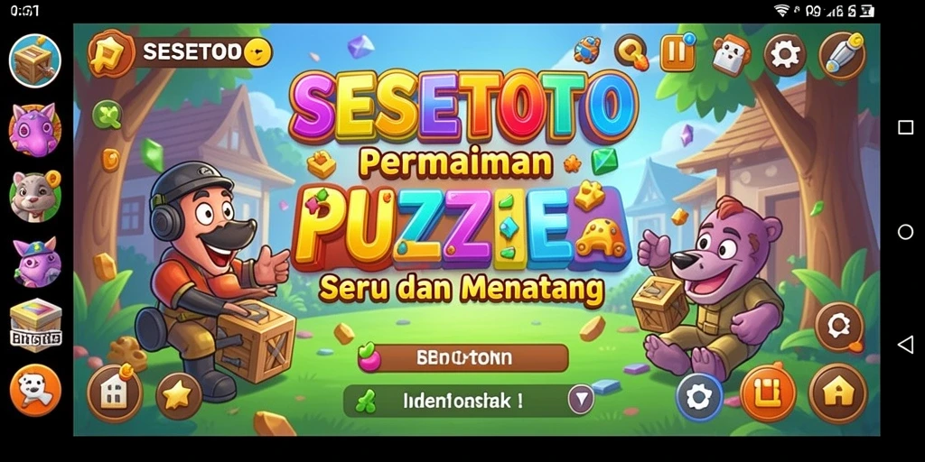 Tampilan gameplay SESETOTO dengan tantangan puzzle yang seru.
