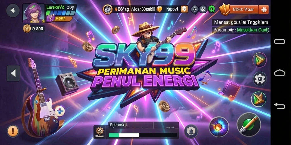 Tampilan gameplay musik yang dinamis dan menghibur.