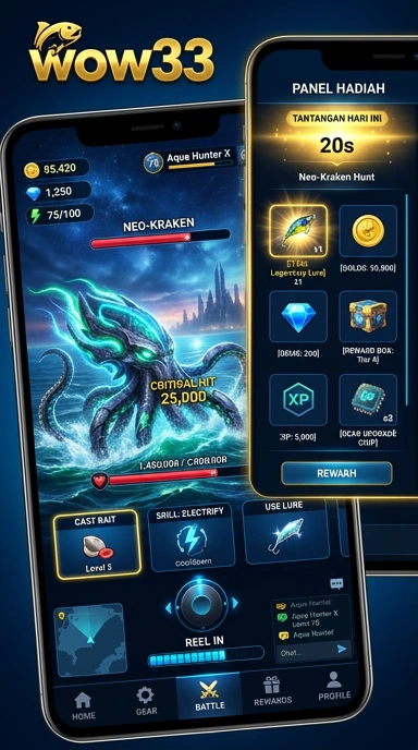 Tampilan utama aplikasi wow33 yang menarik.